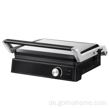 4 Slice rauchlosen BBQ elektrischer Grill-Arbeitsplatte Edelstahl-Sandwich-Panini-Hersteller Kontaktgrill